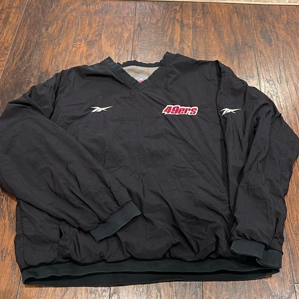 VTG NFL pro line x reebook 49ers reversible sweater sweatshirt size L EUC